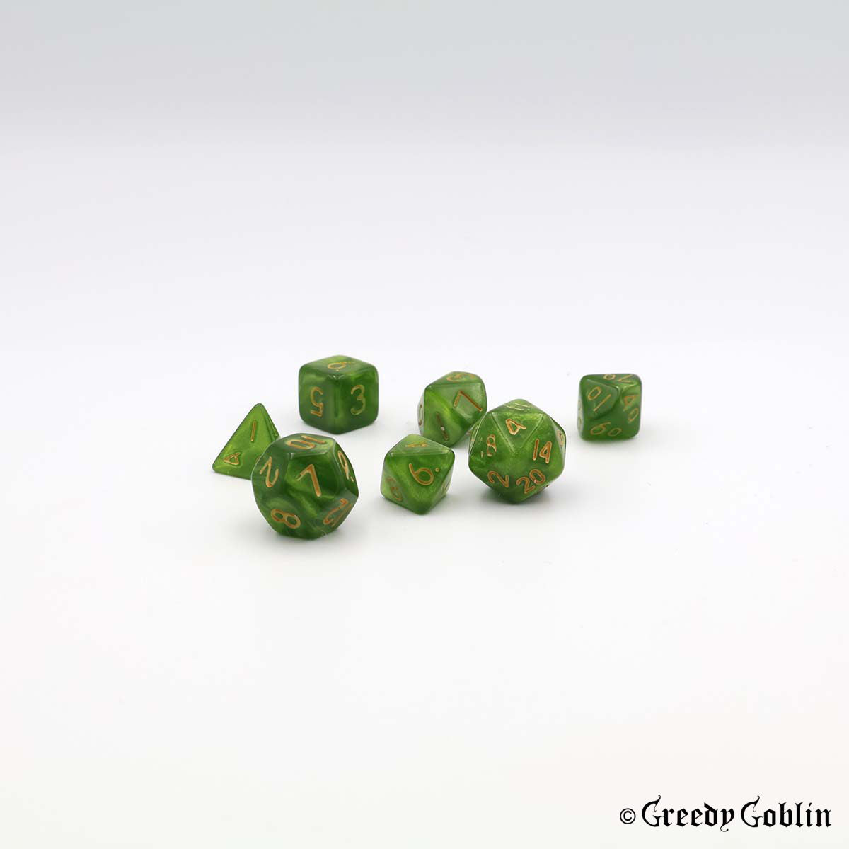 Mini Dice Set Marble Green (Forest)