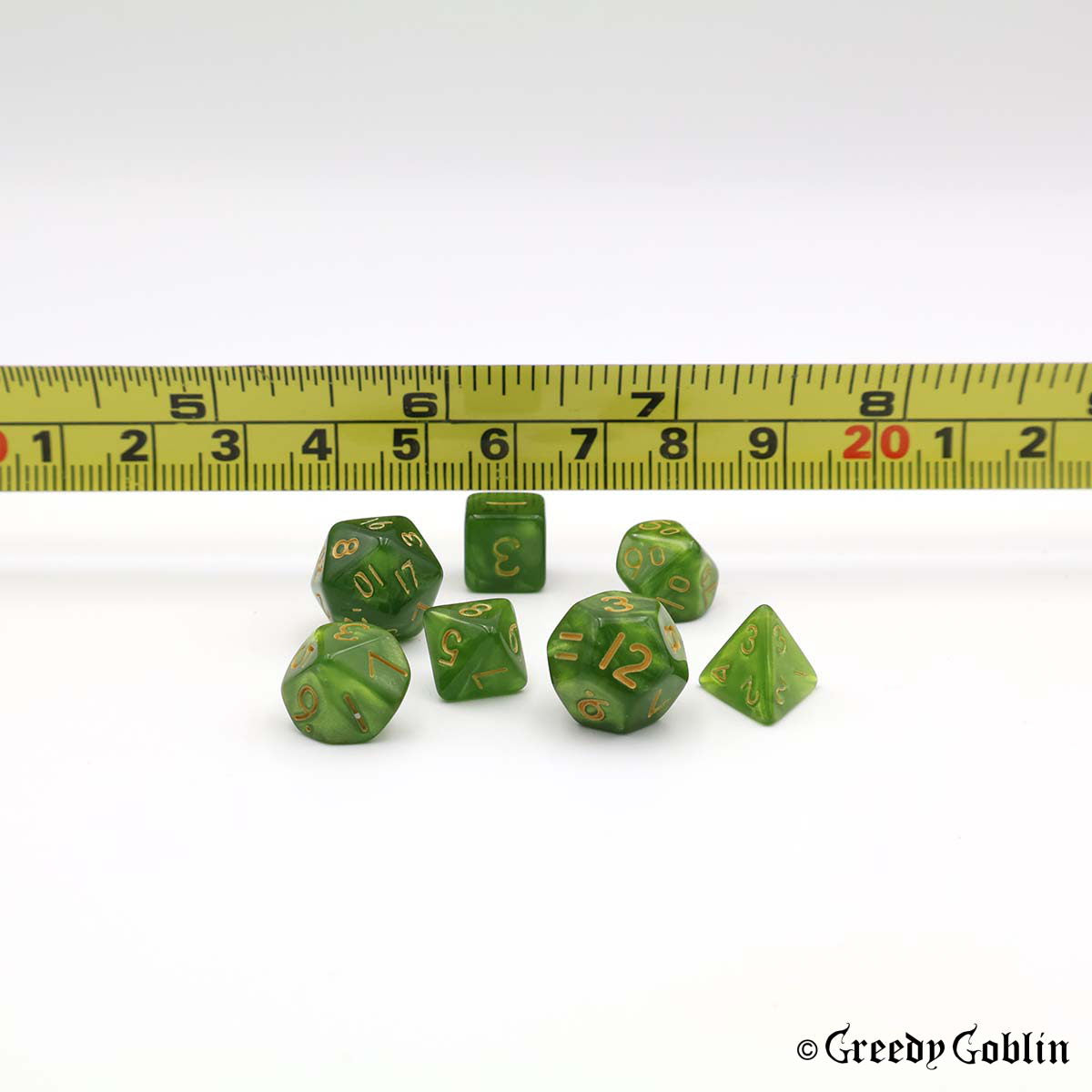 Mini Dice Set Marble Green (Forest)