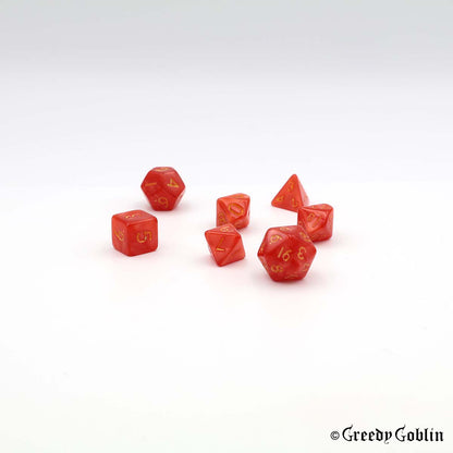 Mini Dice Set Marble Red