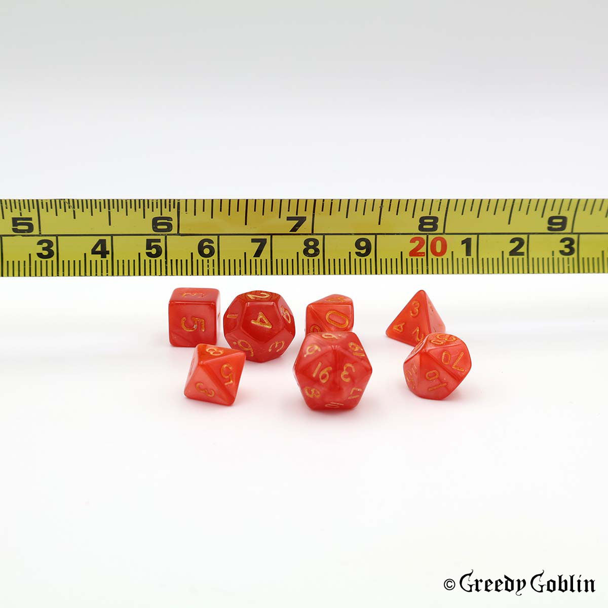 Mini Dice Set Marble Red