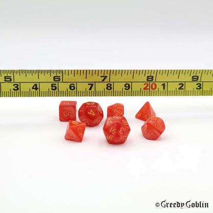 Mini Dice Set Marble Red