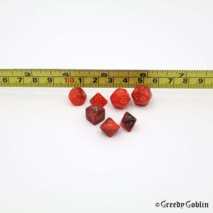 Mini Dice Set Marble Two-Tone Red Black