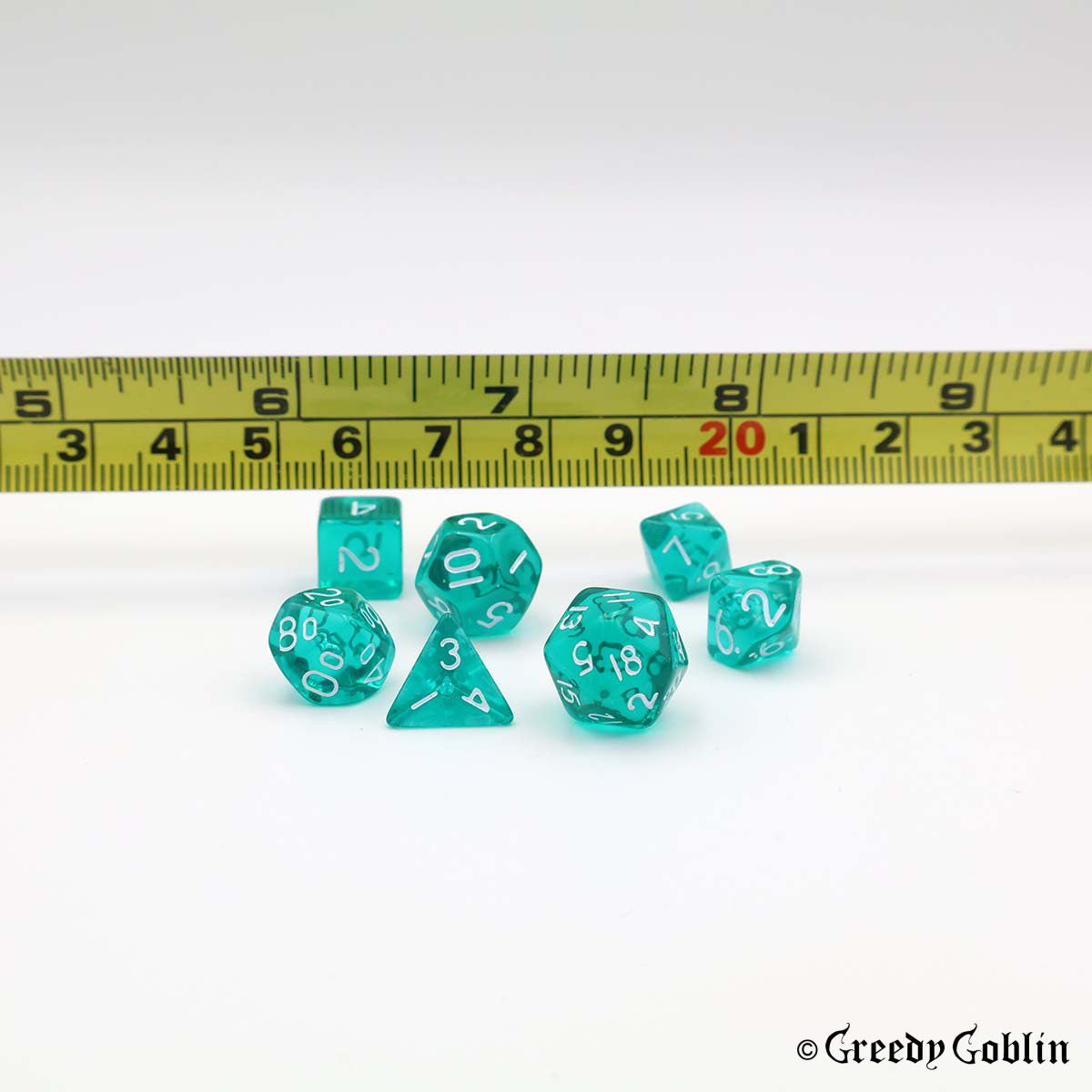 Mini Dice Set Transparent Blue-Green