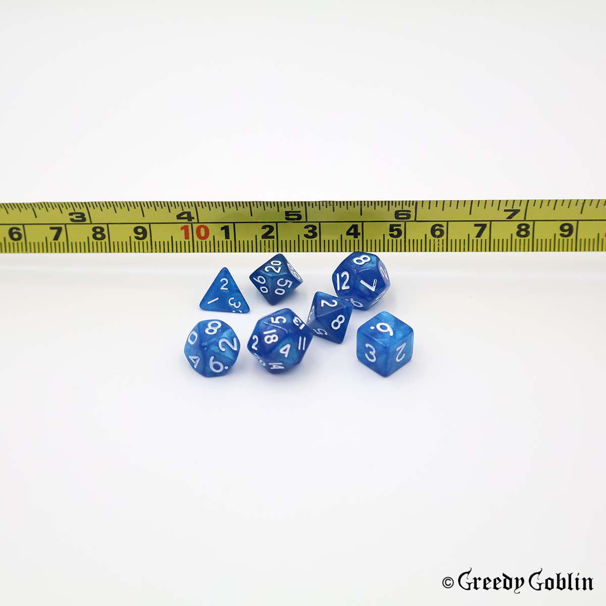 Mini Dice Set Marble Blue