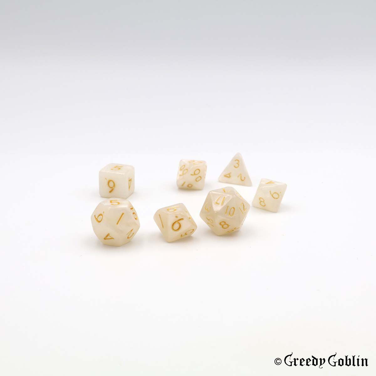 Mini Dice Set Marble White