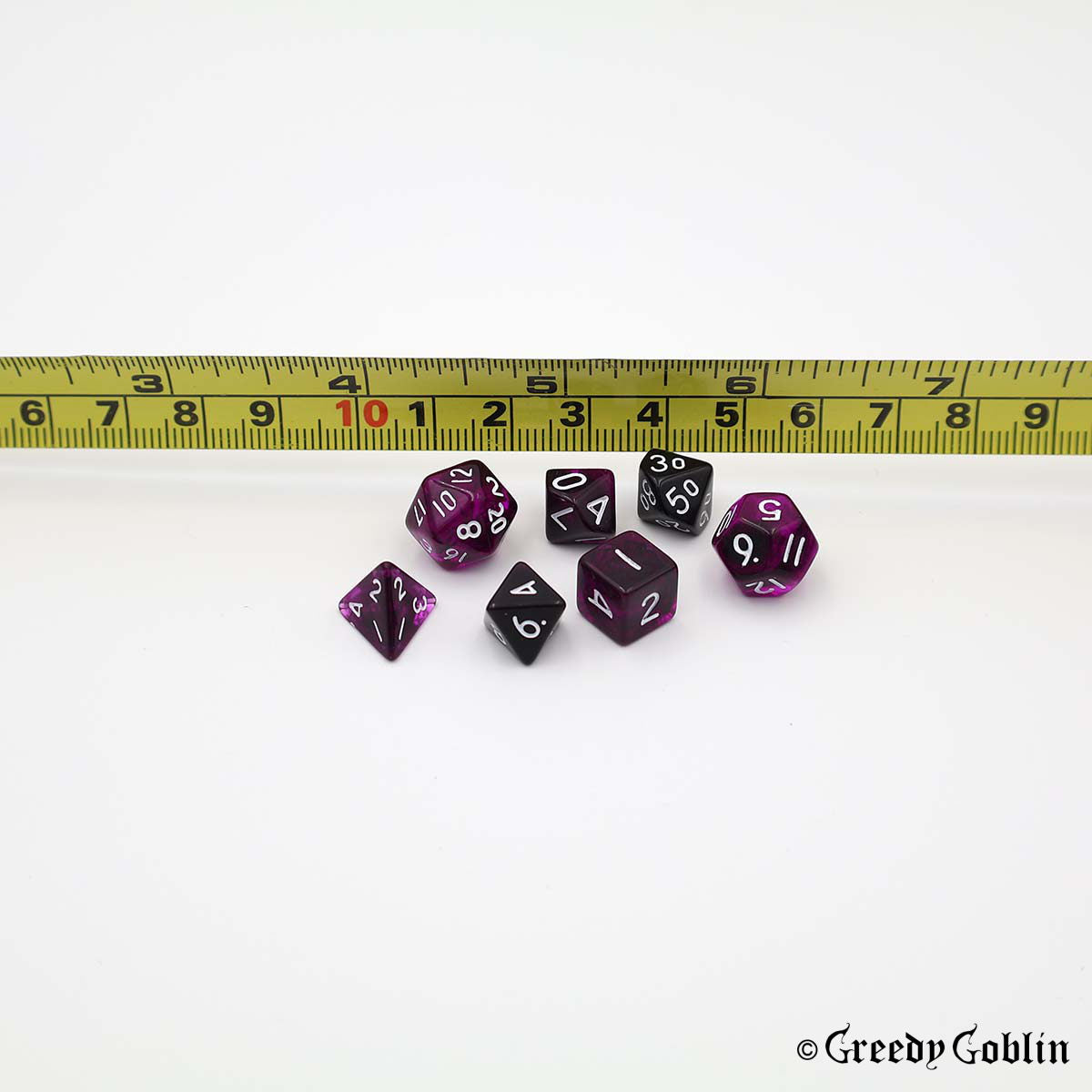 Mini Dice Set Transparent Two-Tone Purple