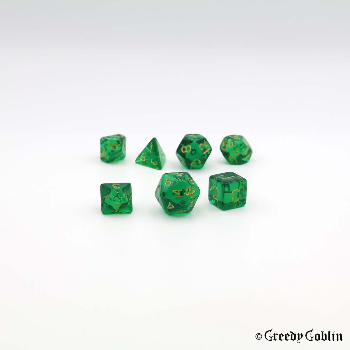 Mini Dice Set Transparent Green