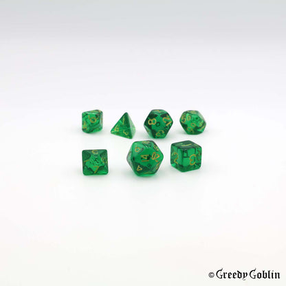 Mini Dice Set Transparent Green