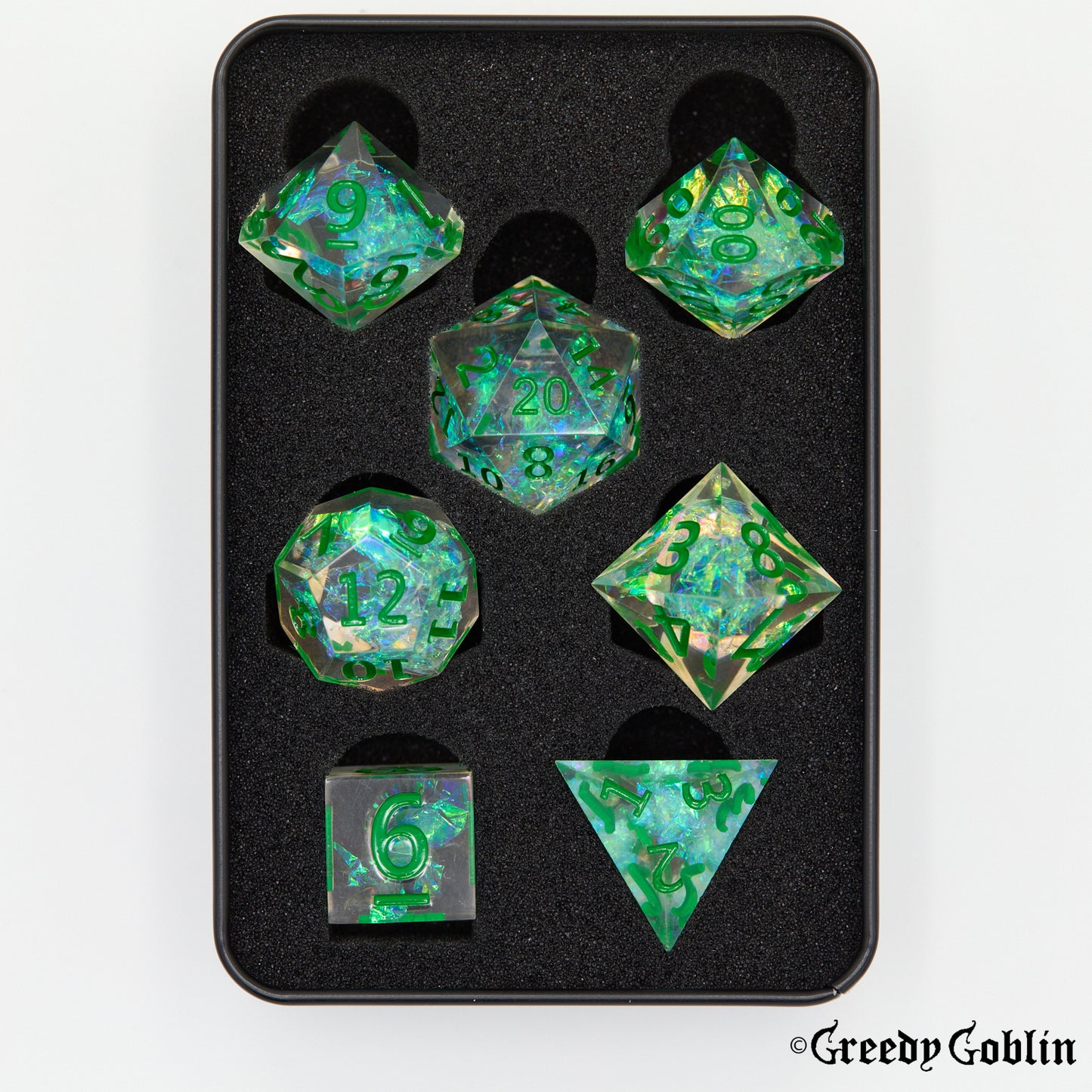 Sharp Polydice Set (Clear Green)