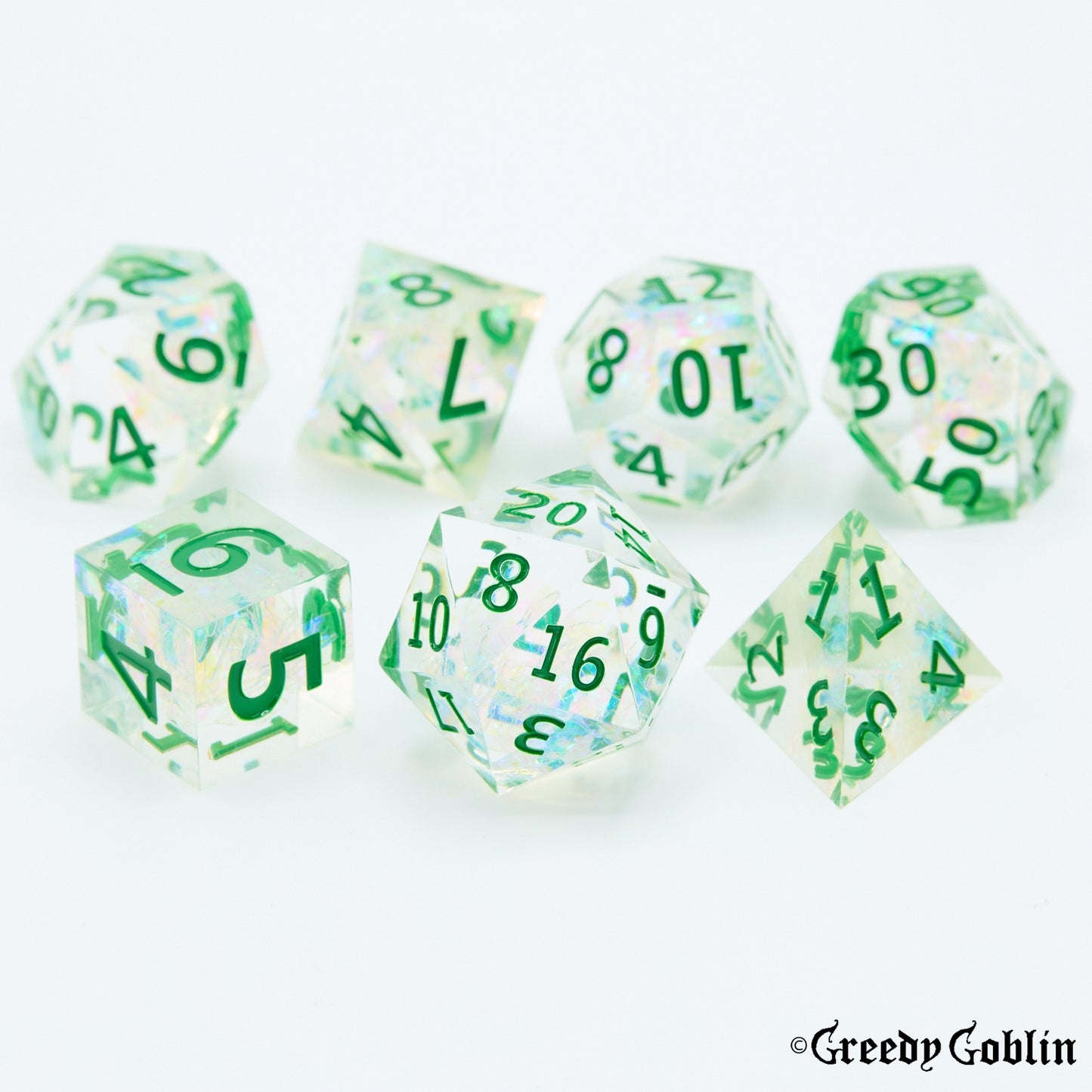 Sharp Polydice Set (Clear Green)