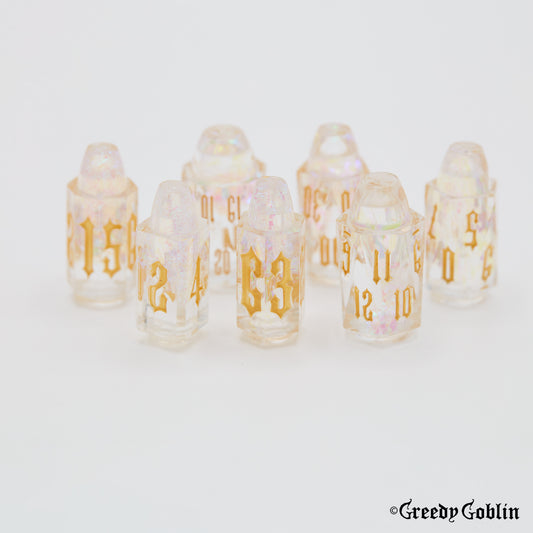 Bullet Acrylic Dice Set (Clear)