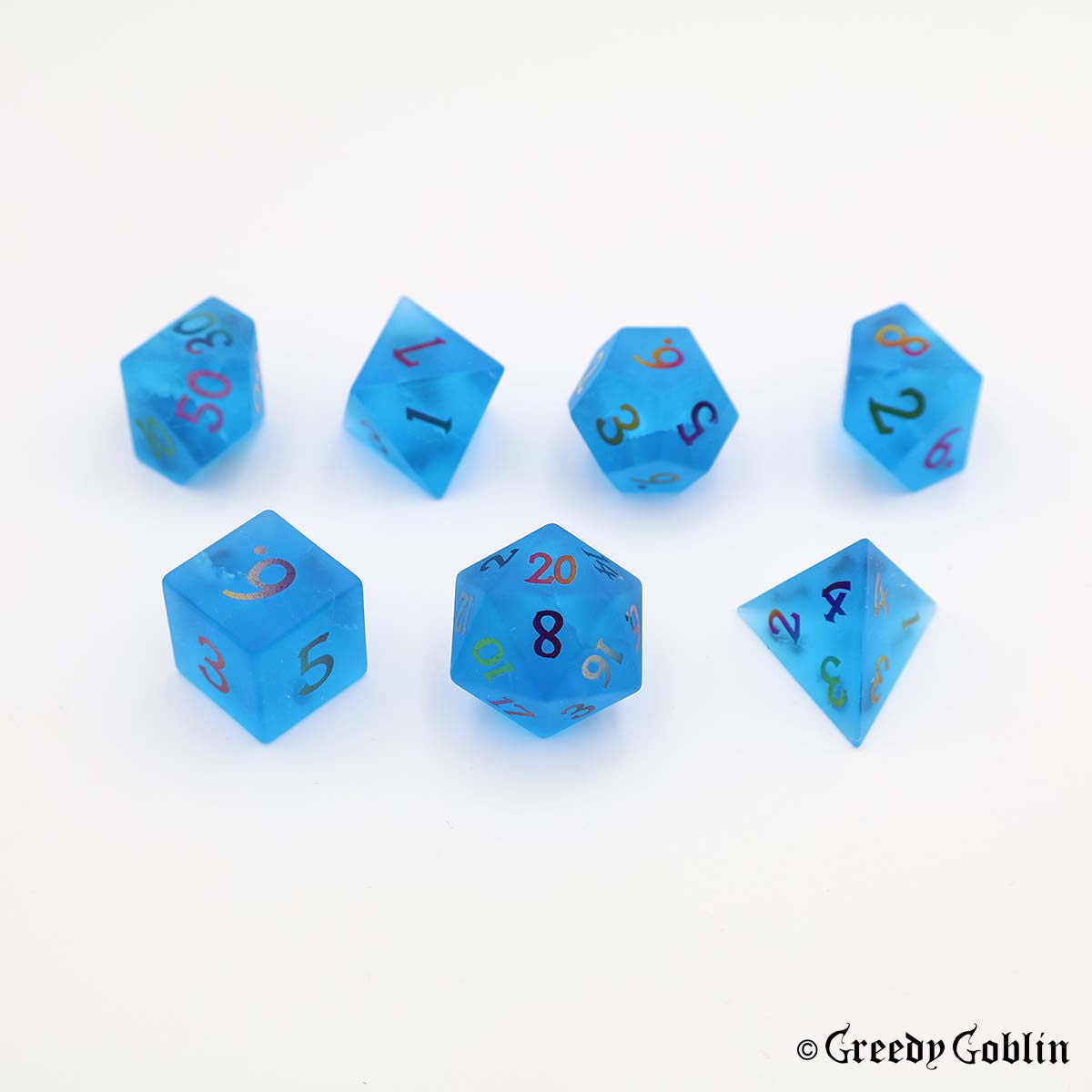 Sharp Polydice Set (Broken Glass Blue)