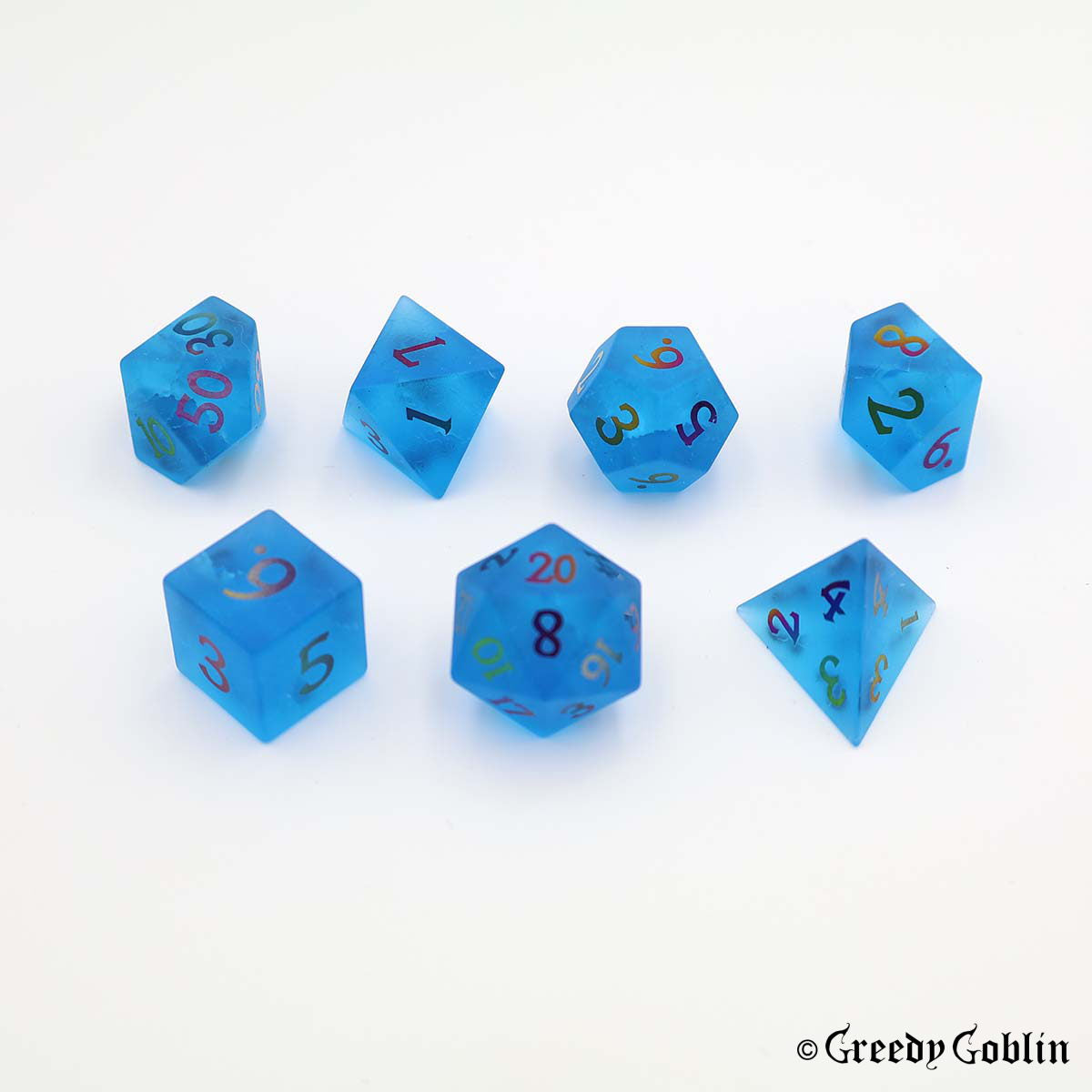 Sharp Polydice Set (Broken Glass Blue)