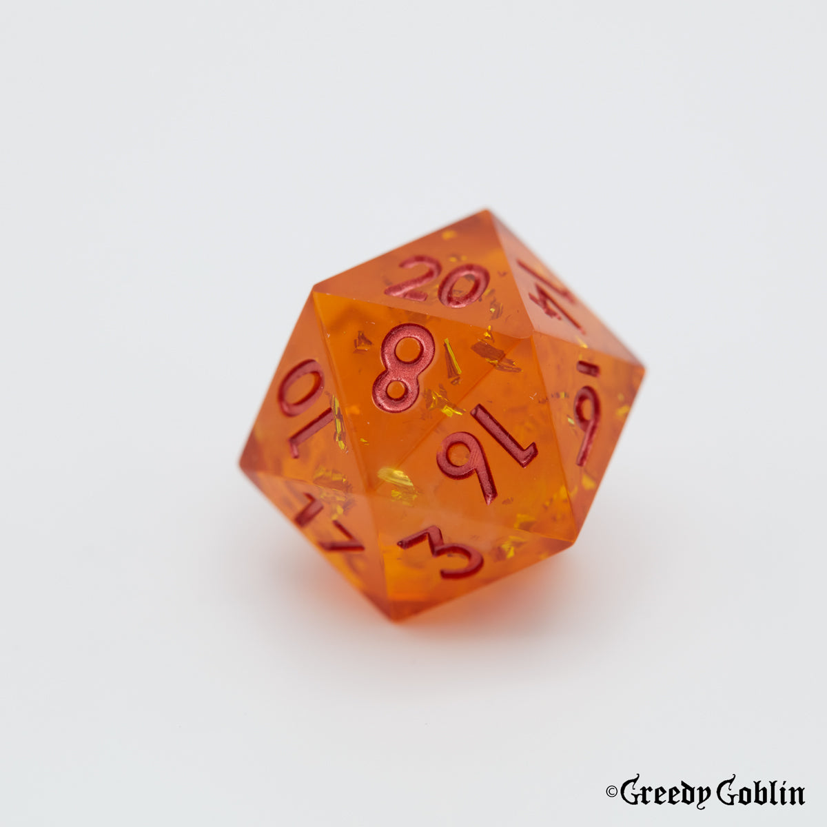 Sharp Polydice Set (Cloudy Orange / Gold flakes)