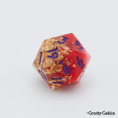 Sharp Polydice Set (Cloudy Red / Gold flakes)