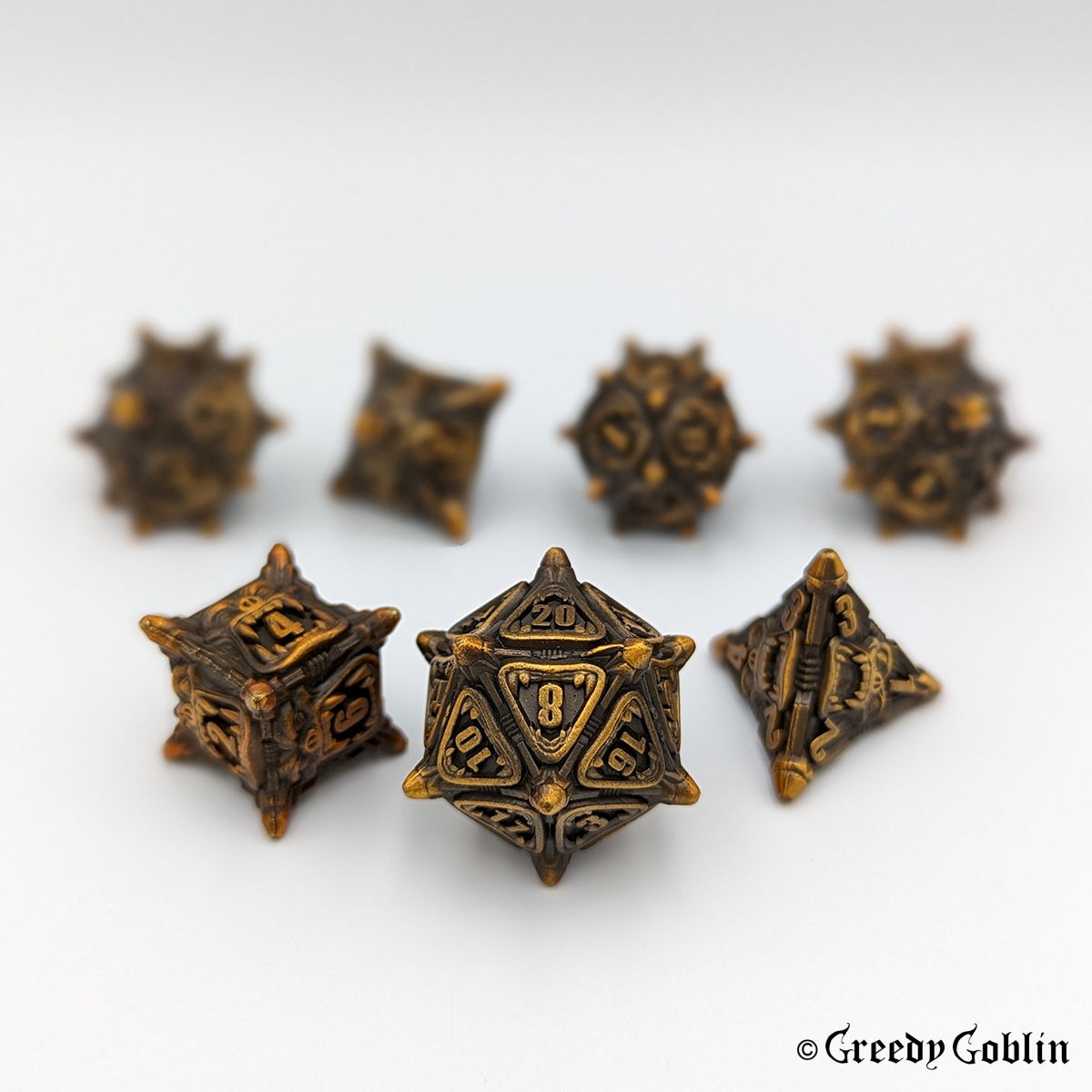 Metal Polydice Set Monsterhead (Bronze)