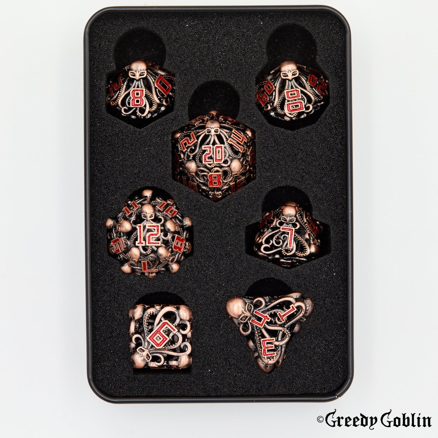 Metal Hollow Dice Set (Kraken Copper)