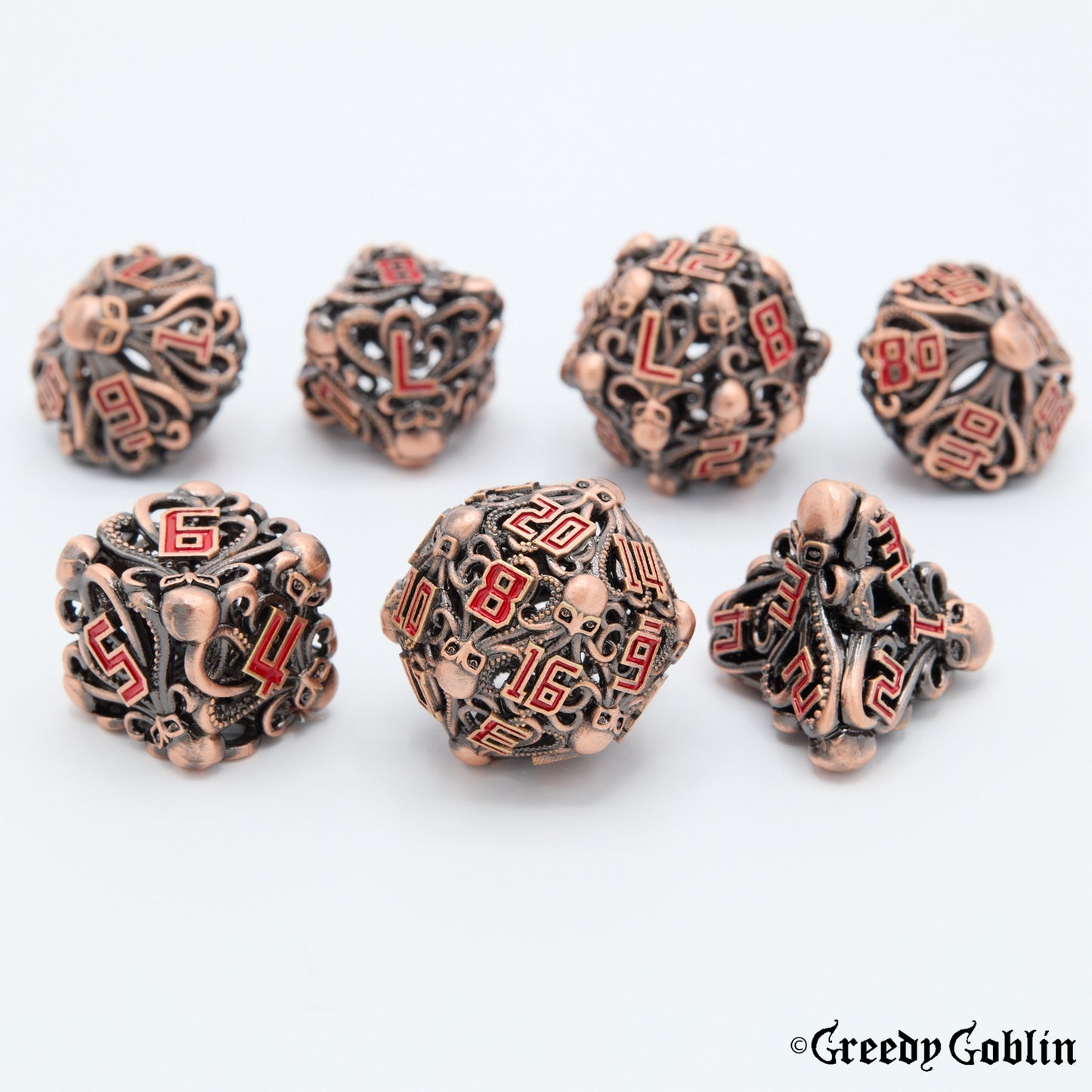 Metal Hollow Dice Set (Kraken Copper)