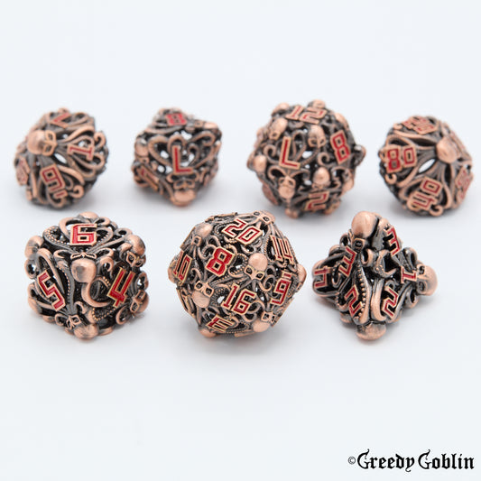 Metal Hollow Dice Set (Kraken Copper)
