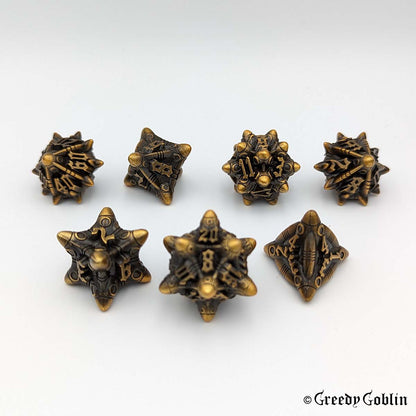 Metal Futuristic Polydice Set (Bronze)