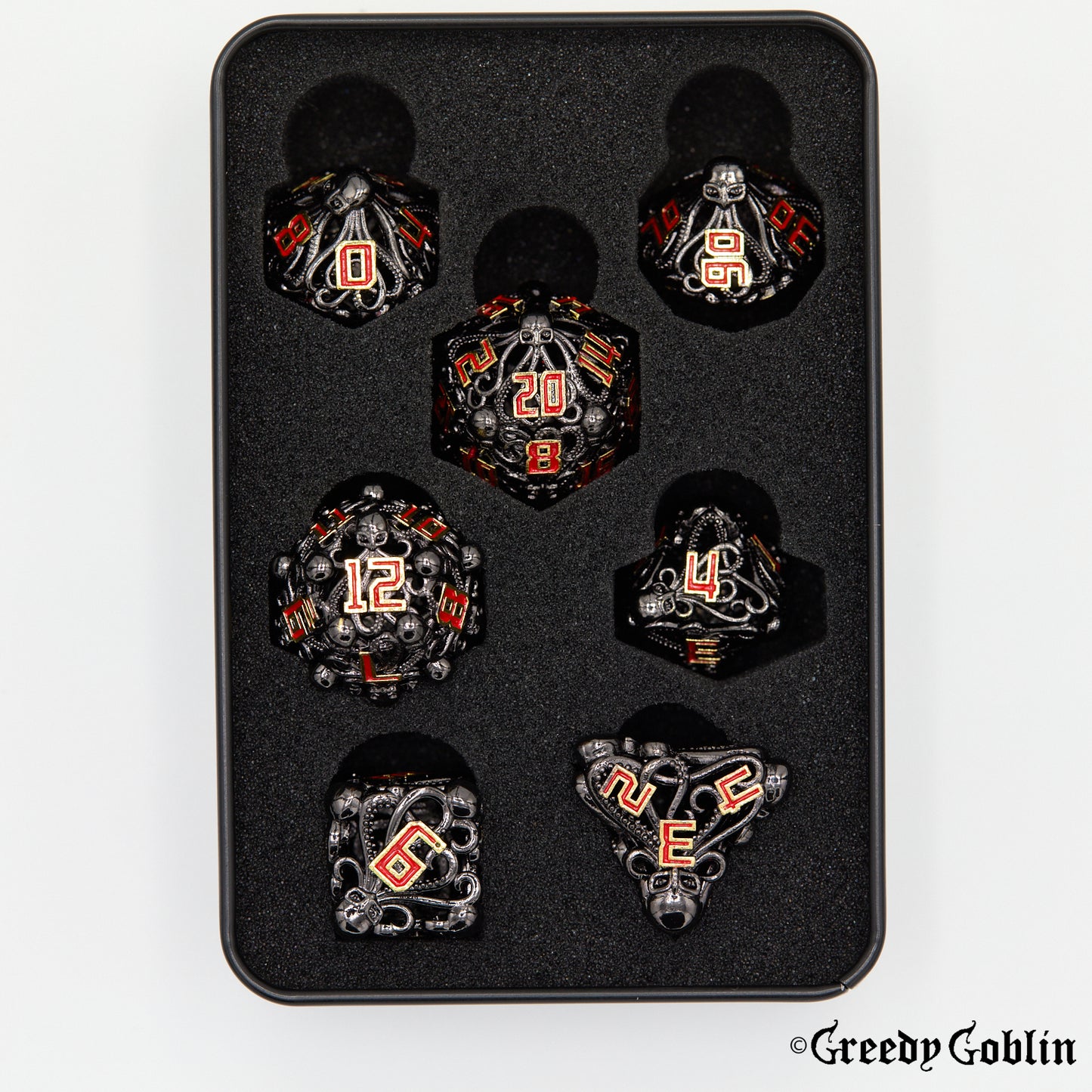 Metal Hollow Dice Set (Kraken Black)