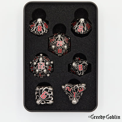Metal Hollow Dice Set (Kraken Silver)