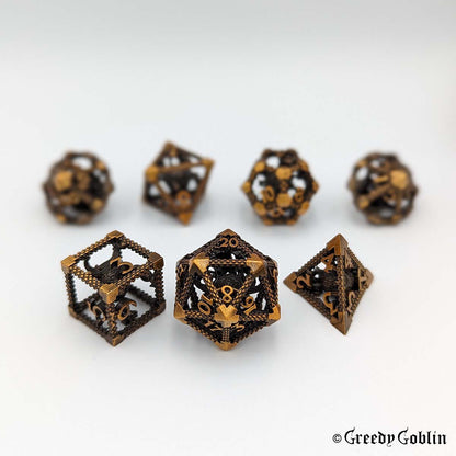 Metal Hollow Beholder Dice Set (Bronze)