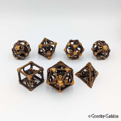 Metal Hollow Beholder Dice Set (Bronze)