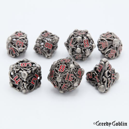 Metal Hollow Dice Set (Kraken Silver)