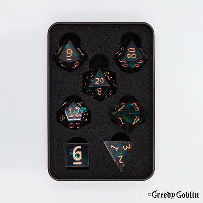 Sharp Polydice Set (Dark Green Laser)